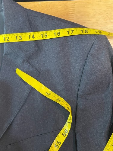 Linus Hamburg Suit Jacket Men's Size 110 Gray 3-Button Notch Lapel Long Sleeve - Picture 9 of 24