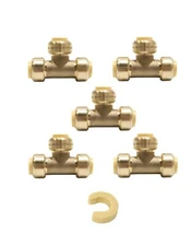 EFIELD 5 PCS 3/4"  Push-Fit Tee Fitting &Disconnect Clip, No Lead