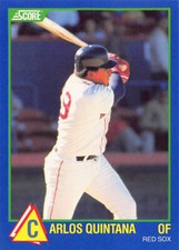 Carlos Quintana 1989 Score Rising Stars Rookie Baseball card #13 Boston Red Sox. rookie card picture
