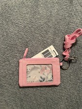 Vera Bradley Lighten Up Zip ID Lanyard Summer Pink Nwt