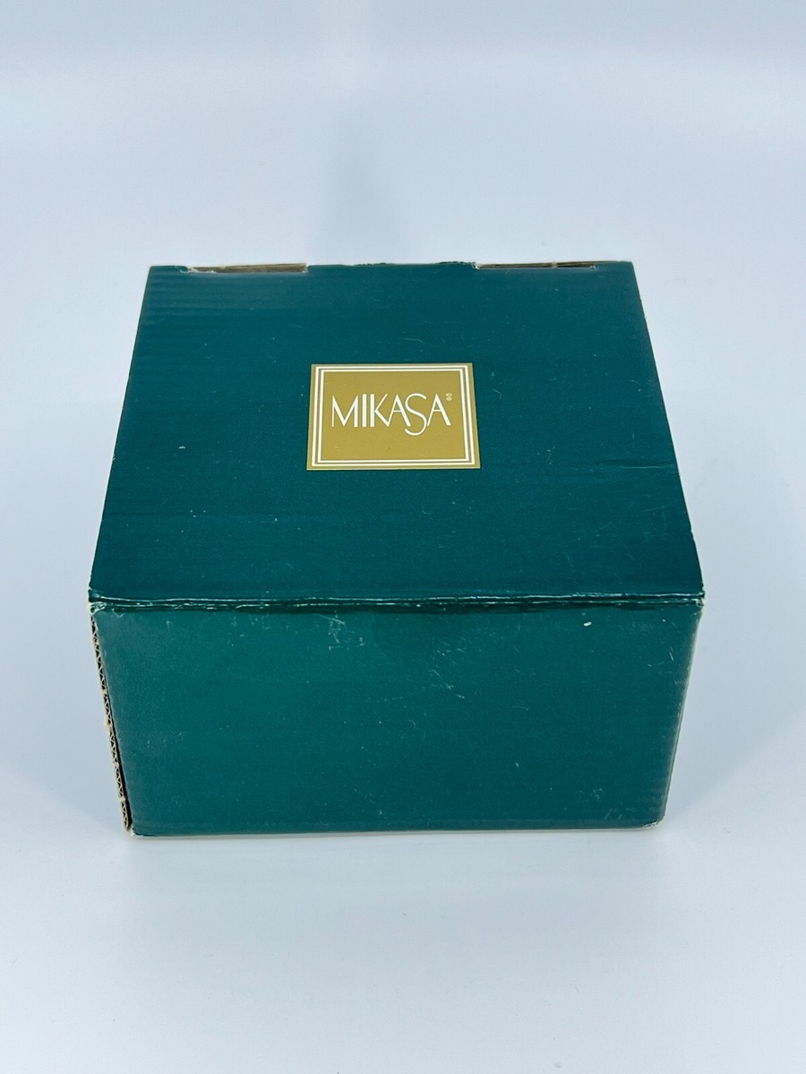 Mikasa Crystal Candleholder Peppermint Green SWIREL 2 1/2