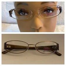 Chelsea Morgan CM1005 BR Eyeglasses Frames Brown Round Full Rim 50-16-135 mm