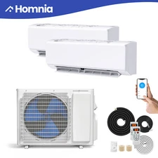 18000 BTU 2 Zone 9000 Split Air Conditioner COOL HEAT Pump System Ductless