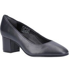 Image of Hush Puppies Anna Court Ladies Shoes Slip Closed Women's Black Heels Toe