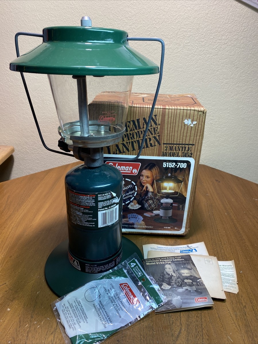 Vintage COLEMAN 2-Mantle Propane Lantern USA ~ Model 5152-700 (03