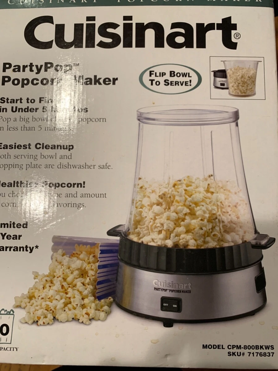 Cuisinart Easy Pop Popcorn Maker CPM-800BKWS 10 Cups Stainless Party Pop  7176837