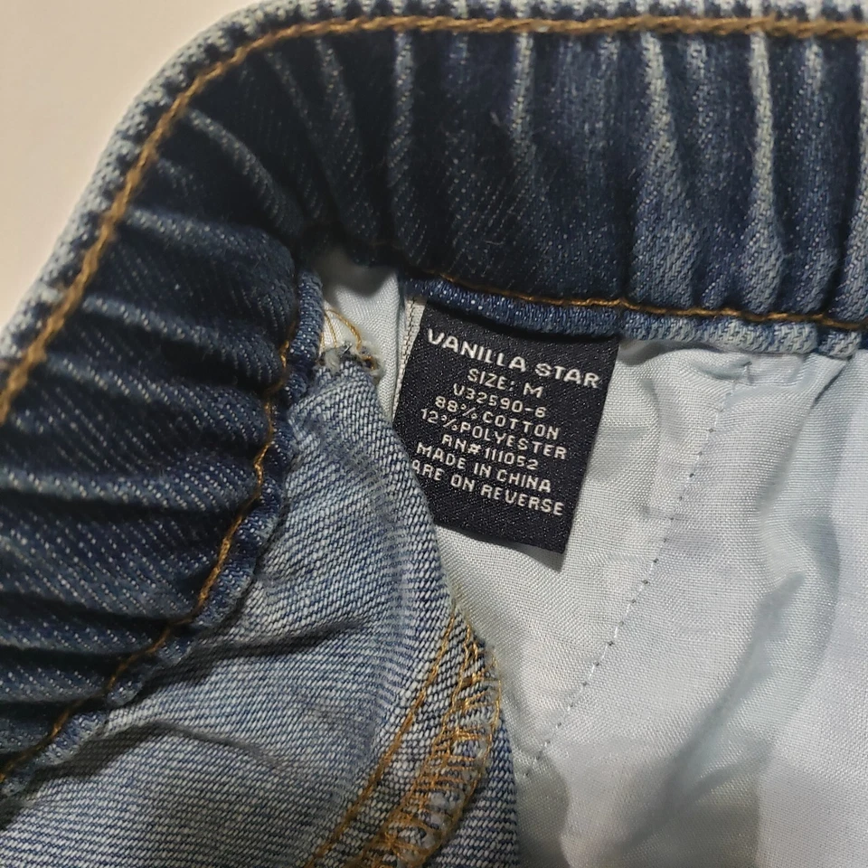 Pantalones Cortos de Denim Vanilla Star Dobladillo Crudo Tiro Alto Cordón Juniors Talla M Medianos Foto 4 de 4