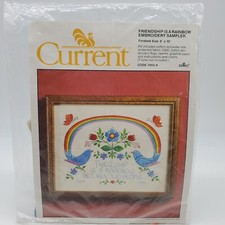 Current 7055-9 Friendship Is A Rainbow Embroidery Sampler Vintage 1985 Sealed