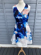 COAST UK 12 Skater Dress Blue Wedding Guest Cruise Races
