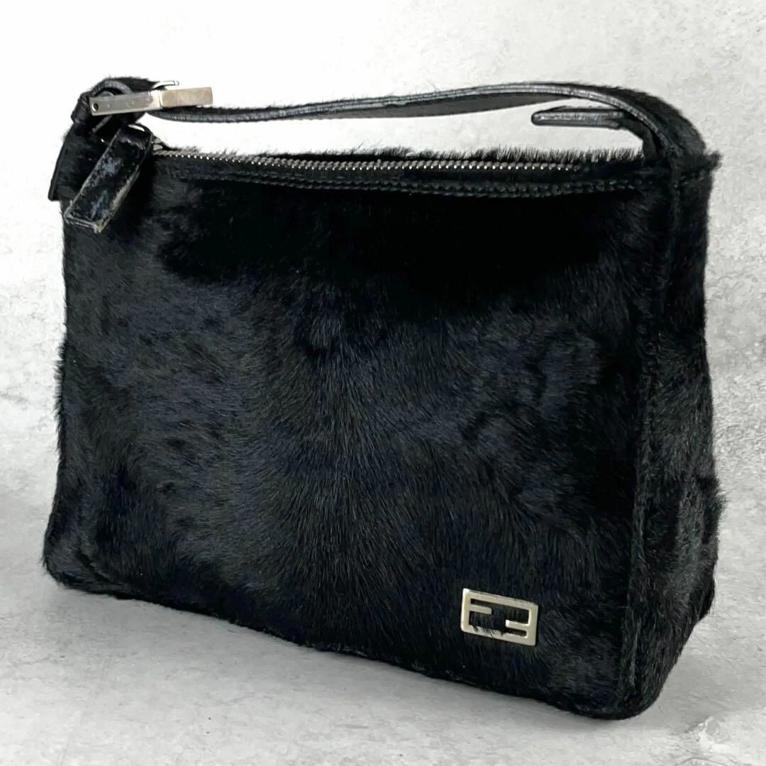 Fendi Accessori Pouch Haraco Pelle Hardware Nero USA dalppone Giappo Autore