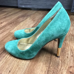 emerald green suede heels