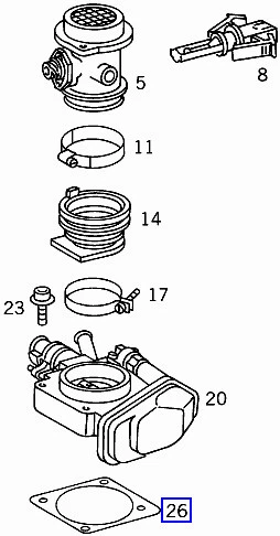 Mercedes M119 V8 Engine Throttle Body Slide Seal Gasket 