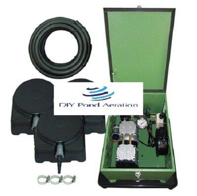 #ad Rocking Piston 1 2 HP Pond Aeration Kit w 300#x27; of Tube 3 diffusers amp; Cabinet $1589.99
