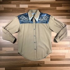 Vintage Nancy Bolen City Girl Western Shirt Size 4 Cowgirl Button Up Brown 4038