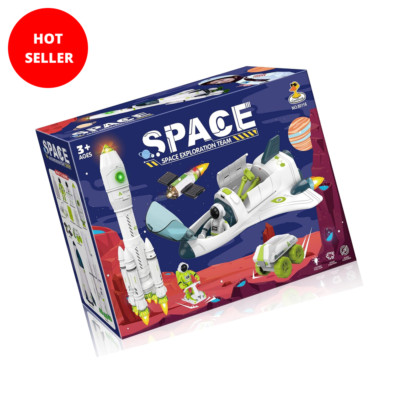 Toy Rocket Ship Ages 3-5-8 Space Shuttle Preschool Outer Space Toy Set