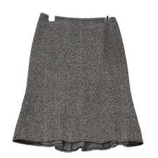 The Limited Women Skirt Size 6 Gray Tweed Wool Blend Lined Godet Pleated Back