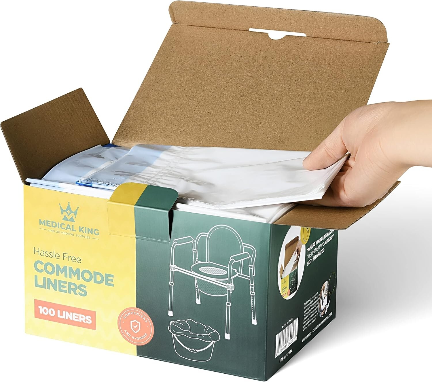 Commode Liners - 100 Pack Portable Bedside Commode Liners | eBay