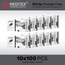MEDITEX® Black Exam Nitrile Gloves Powder-Free Disposable 4mil 1000 PCS