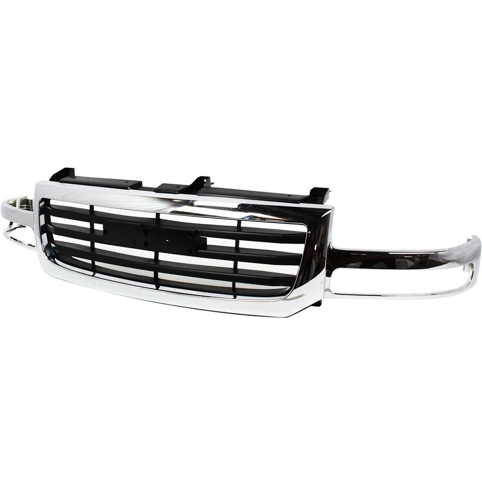 Grille Assembly For 2003-06 GMC Sierra 1500 2003-04 Sierra 2500 Old Body Chrome - Image 2 of 4