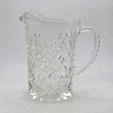 Clear Glass Small Pitcher Creamer Vase 5"H w/Handle