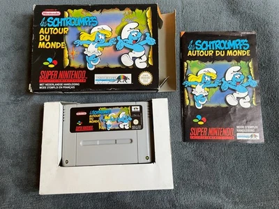 Les Schtroumpfs Autour du Monde complet sur Super Nintendo SNES - PAL FAH - TBE - Photo 1/4