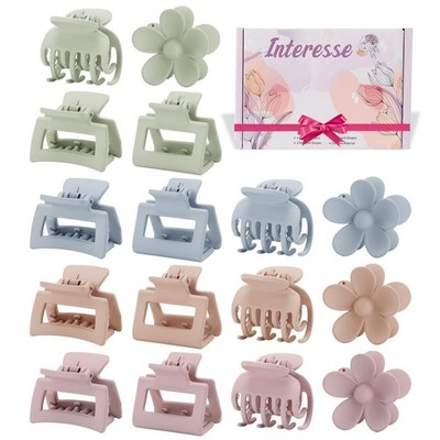 16 PCS Small Claw Clips for Thin Thick Hair, 4 Shapes Small Hair Clips, Cute ...