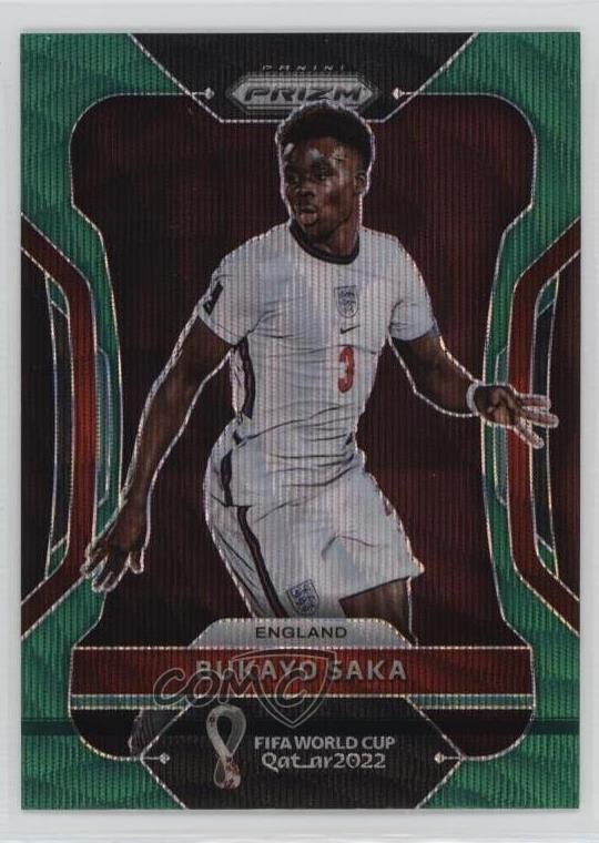 2022 Panini Prizm World Cup Qatar Green Wave Prizm Bukayo Saka #84 0v78