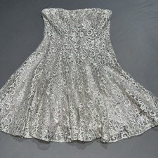 CACHE Silver Metallic Lace Evening PARTY - PROM Dress Women s Size -4183