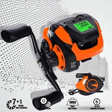 7.2:1 Bite Alarm Digital Fishing Baitcasting Reel Line//Counter Depth// Position