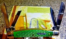 Rough Rider RR590, Congress Green Gunstock Bone, 3-1/2", 4-Blades, NEW, 2002