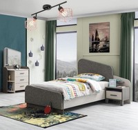 Grau Kinderzimmer Set Kinderbett Nachttisch Kommode Moderne Top-QualitäT MöBel