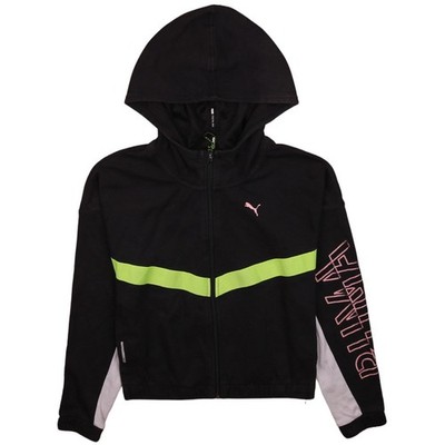 Puma Damen Hoodie schwarz Full Zip XS Kapuzen Grafik Sweatshirt