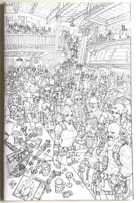 GI JOE REAL AMERICAN HERO #321 QUAH JOES BAR EXCLUSIVE B&W VIRGIN VARIANT NM