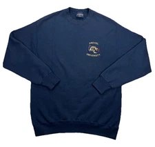 Vintage Jansport Drexel University Crewneck Sweatshirt Navy USA Made Embroidered