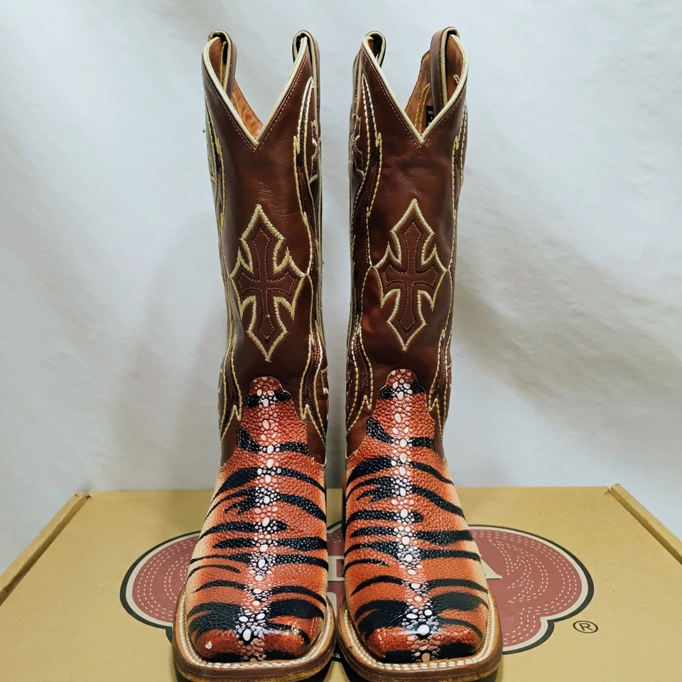 Botas de cuero vaquero occidentales con estampado animal NOCONA Tiger Ray para mujer 6,5 Foto 2 de 4