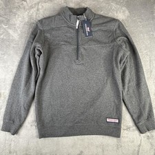 Vineyard Vines Pullover Mens Small Charcoal Shep Shirt Quarter Zip Logo Box