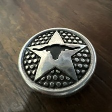 Tandy Leather 1  Round Star/horn concho NOS