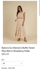 Rylee And Cru Women’s Skirt And Top Strawberry Fields Set