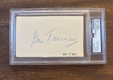 RARE GENE TUNNEY AUTOGRAPH SIGNED INDEX CARD ENCAPSULATED PSA DNA BOXER