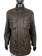 Trussardi Giaccone Vera Pelle Vintage Uomo Taglia 50