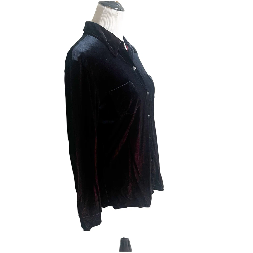 Terciopelo con botones marca Express World Y2K dos tonos rojo azul talla grande Foto 3 de 4