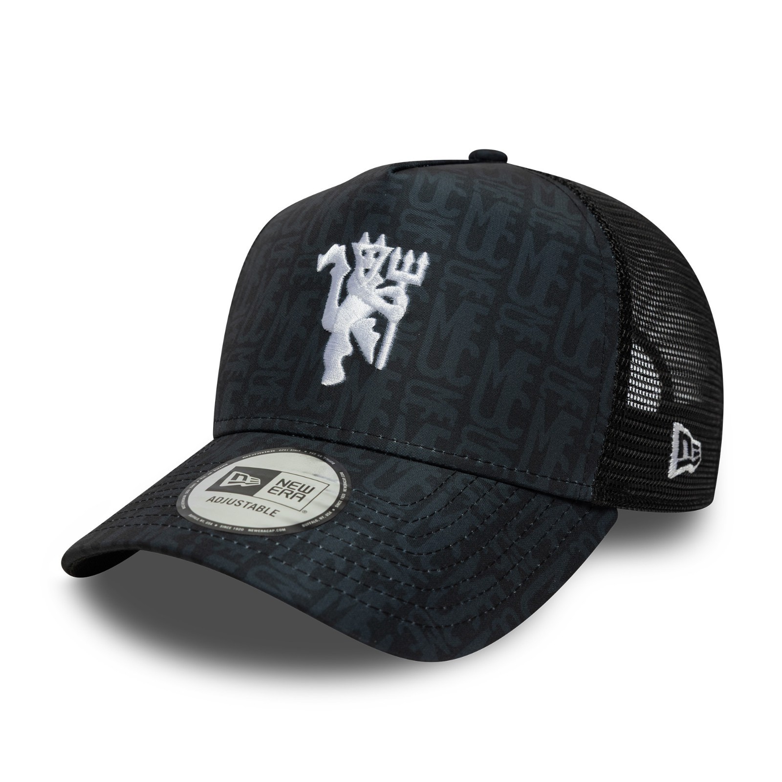 NEW ERA MANCHESTER UNITED FC TRUCKER CAP.9FORTY BLACK A FRAME FOOTBALL HAT S26