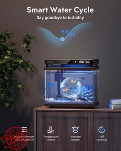 Kit d'aquarium intelligent 2 Gal Black Betta Fish Tank Pompe silencieux