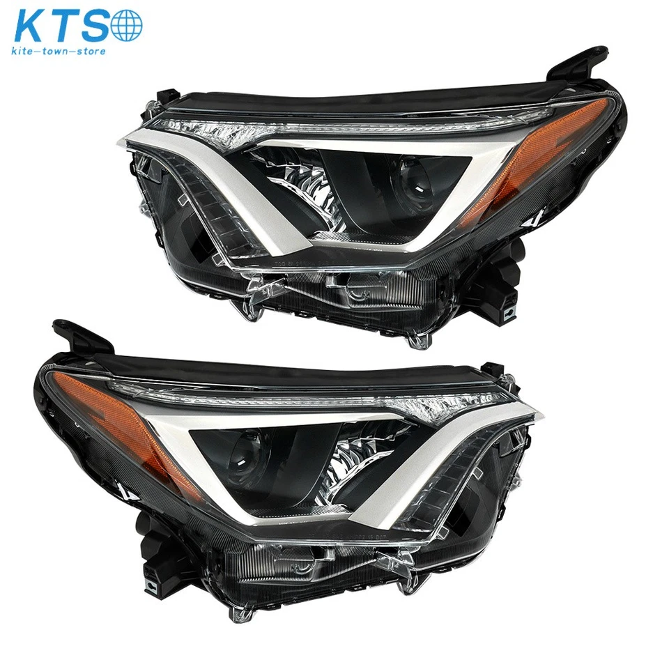 For Toyota RAV4 2016 2017 2018 Chrome Headlights Amber Corner Lamp Left+Right - Image 3 of 4