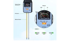 ALLOSUN 4-in-1 Soil Meter Moisture pH Light No Battery