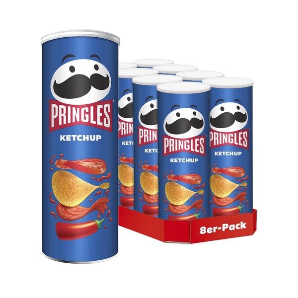 Pringles Ketchup, 8X165G, Chips Mit Ketchup-Geschmack+Polpa-image