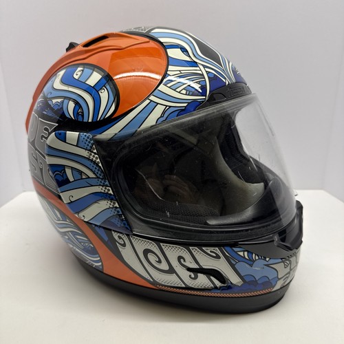 ICON AIRFORM LIVE FAST MOTORCYCLE CRASH HELMET HEAD TRIP - MEDIUM - USED