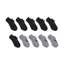 C9 Champion Boys' Super No Show Sock, Black and Grey, Medium, Gray