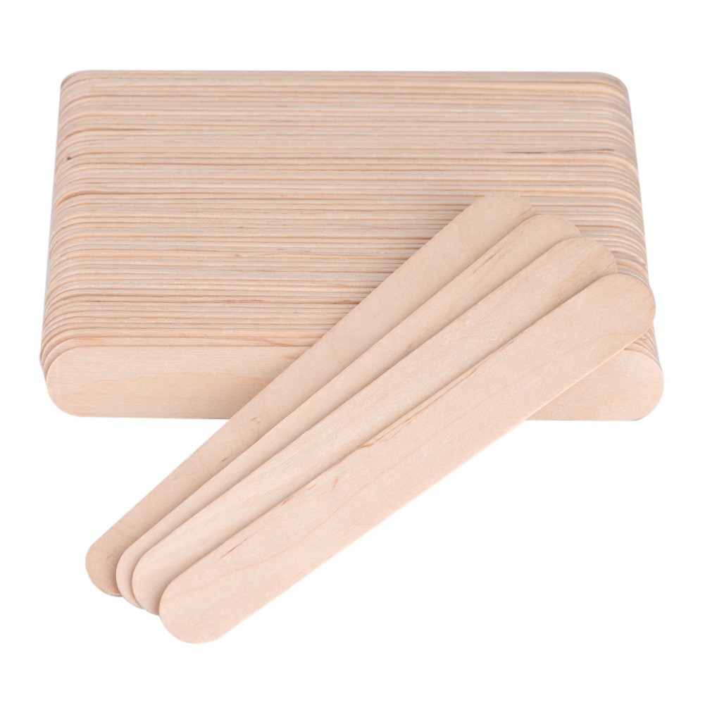 100Pcs/Bag Waxing Stick Spatula Applicator Wooden Spatula Disposable