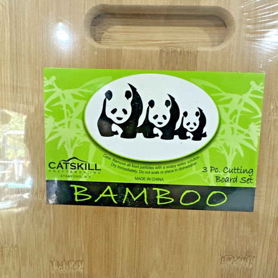 Catskill Bamboo 3 Pc Cutting Board Set New Sealed 5x8 8x10 11x14 Kitchen Prep - Image 2 of 4